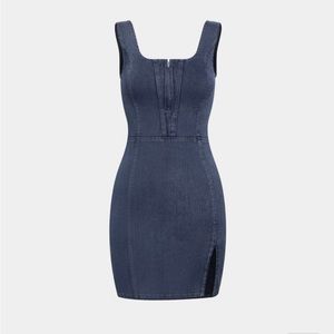 HALARA Denim Blue Mini Dress